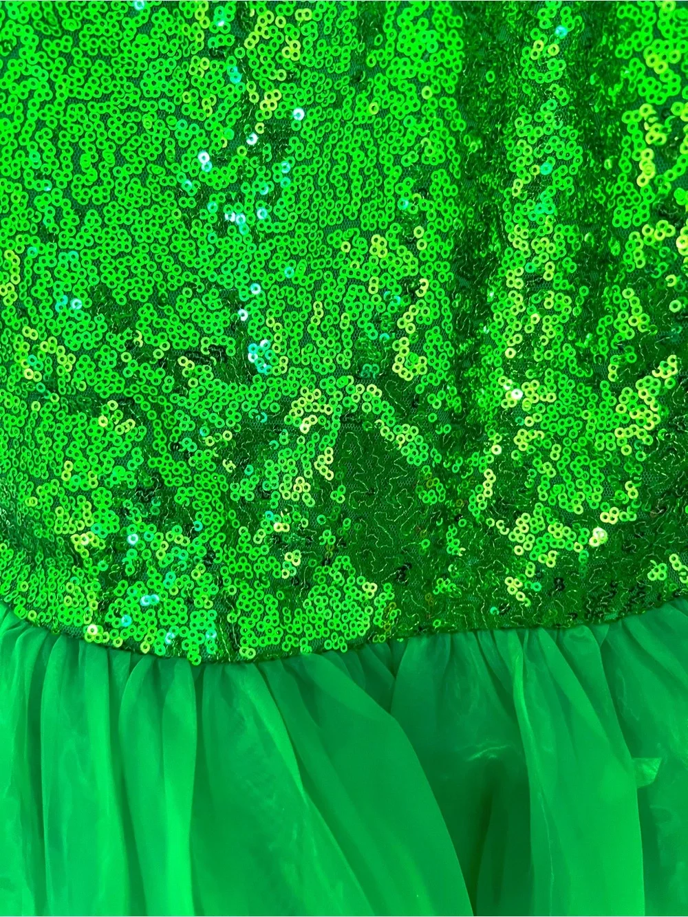 Girls' Green Sequin Tutu Dance Costume